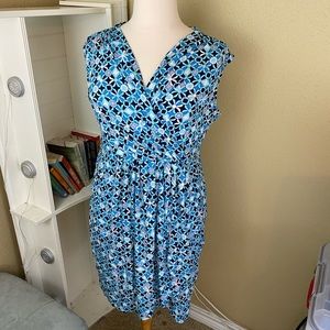 Macy’s 1X Charter Club Blue Patterned Summer Dress